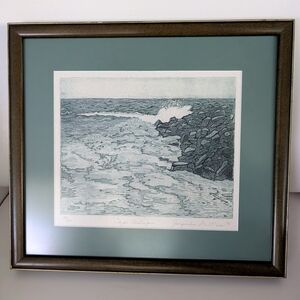 Vintage Original Framed Cape Henlopen Numbered Etching